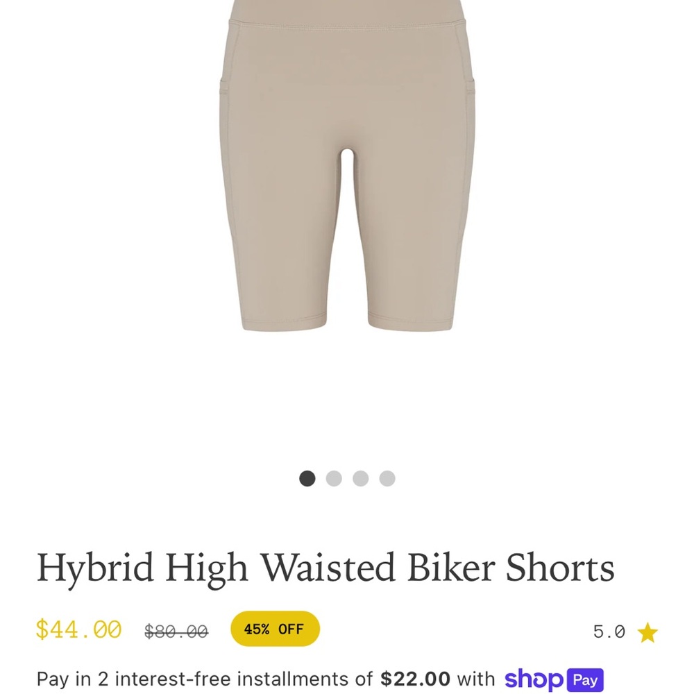 EVLV Tan High Waisted Bike Shorts with Stretchy Fit
